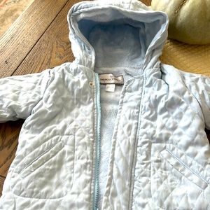 Fur lined puffy jacket baby blue 3T